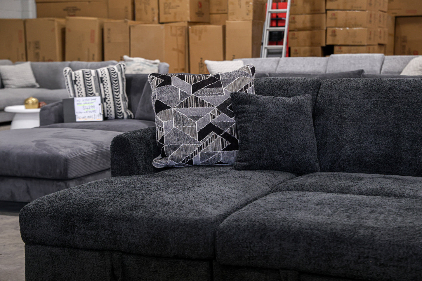 Oasis Boucle Double Chaise Lounge with Sofa Bed & Storage