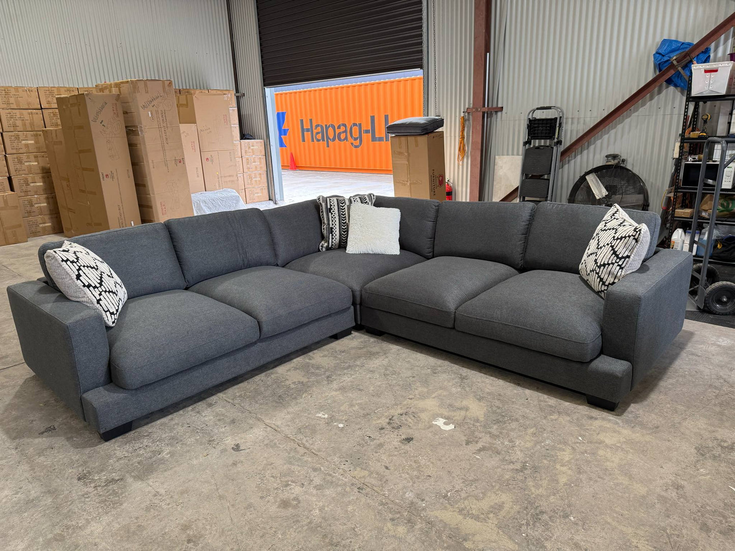 Lexington Cloud Corner Lounge - Dark Grey