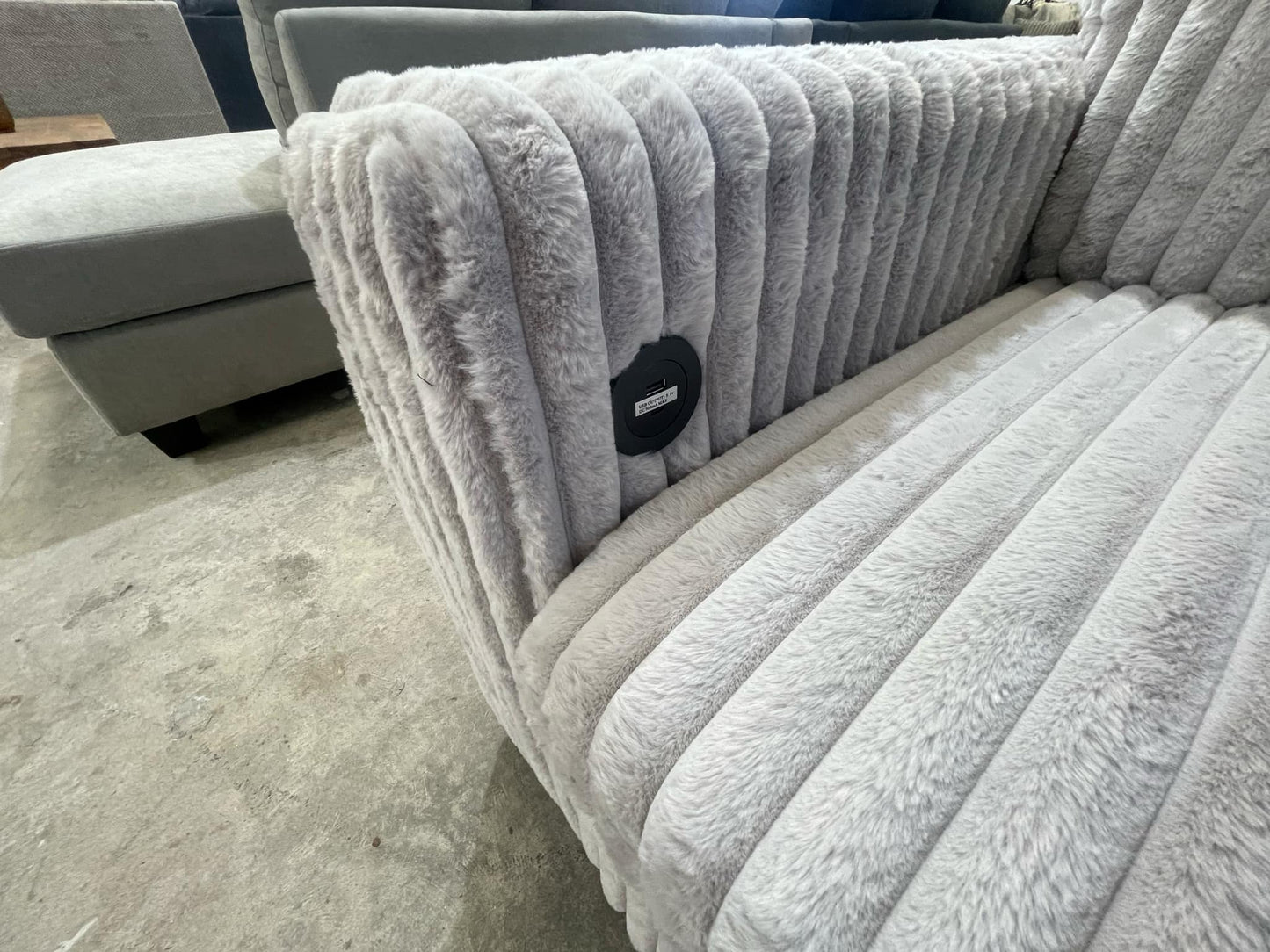 Bear U Shaped Lounge with Sofa Bed & Storage - Grey