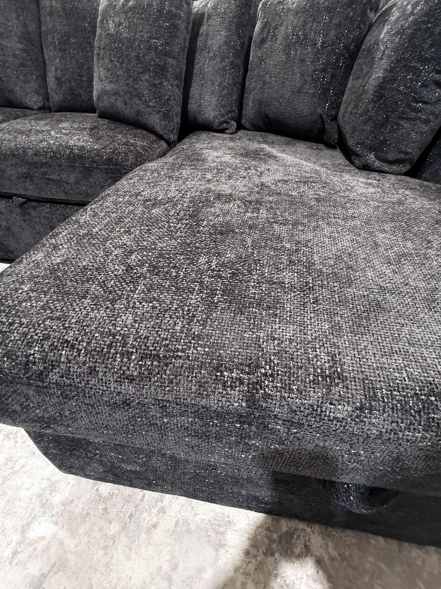 Mercy U Shape Lounge with Sofa Bed & Storage - Black