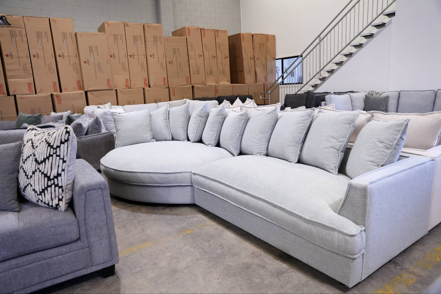 Vogue Curved Chaise Lounge - Grey