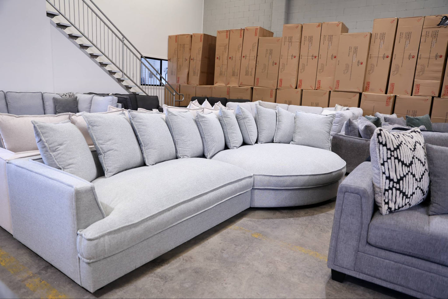 Vogue Curved Chaise Lounge - Grey