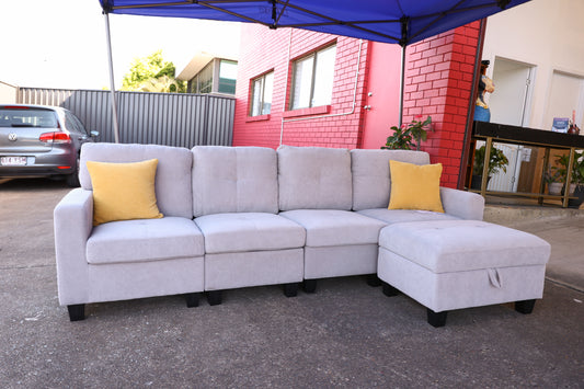 4 Seater with Storage Ottoman