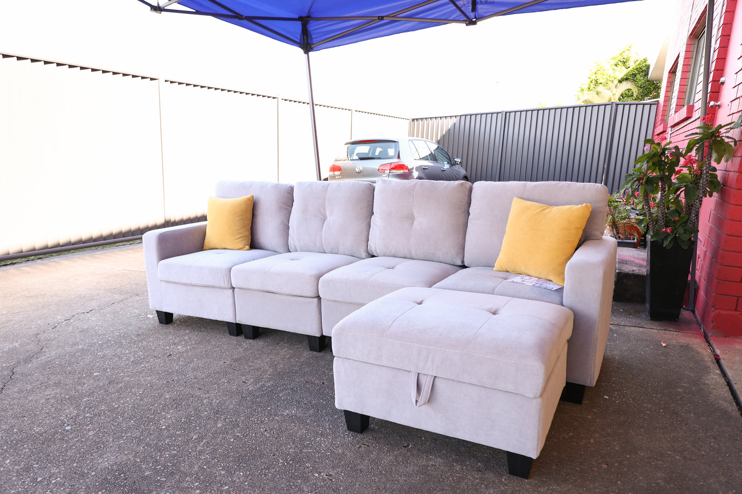 4 Seater with Storage Ottoman