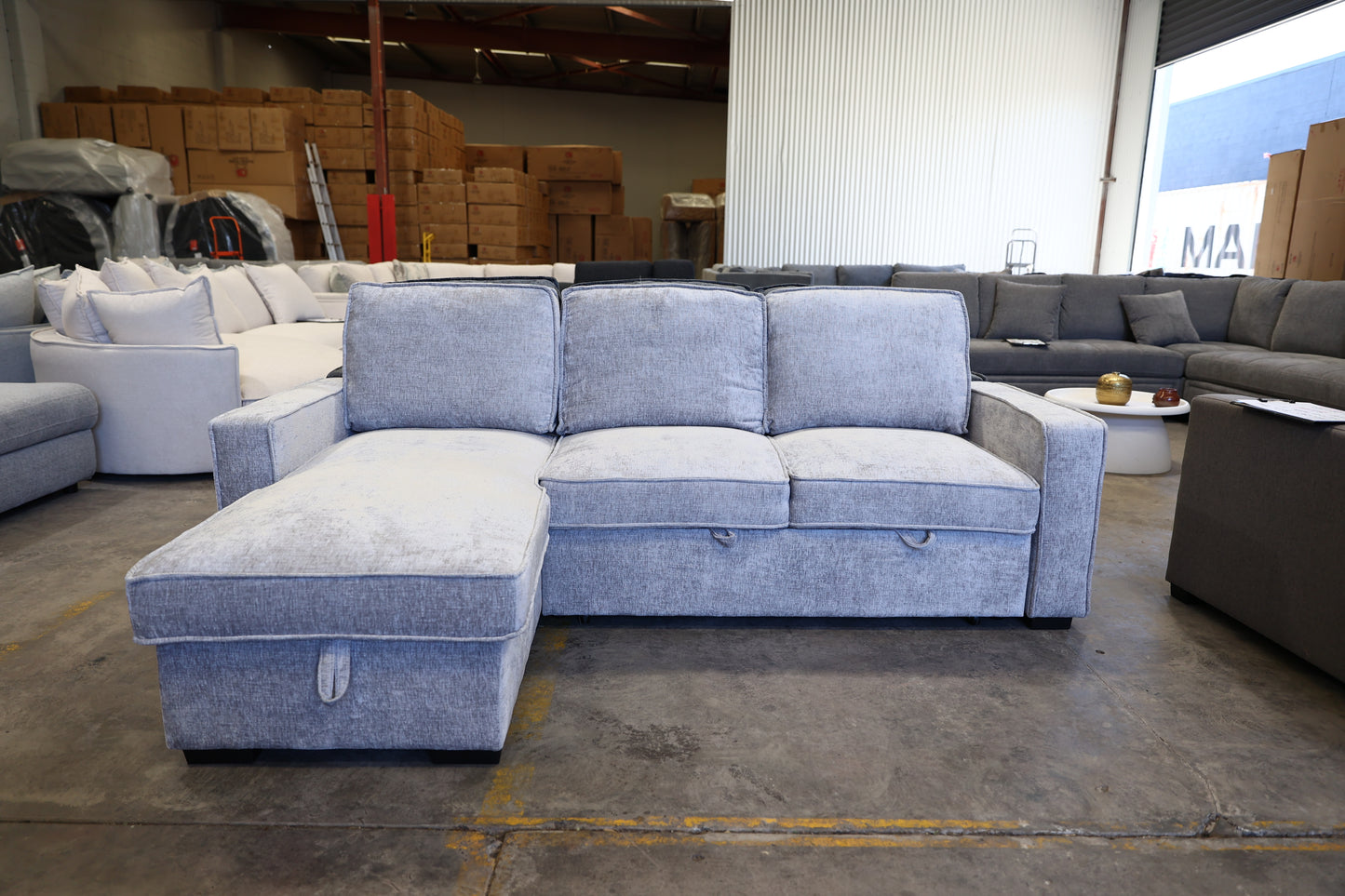 Hansen Reversible Sofa Bed With USB / C Port, Tray With Cup Holders - LG
