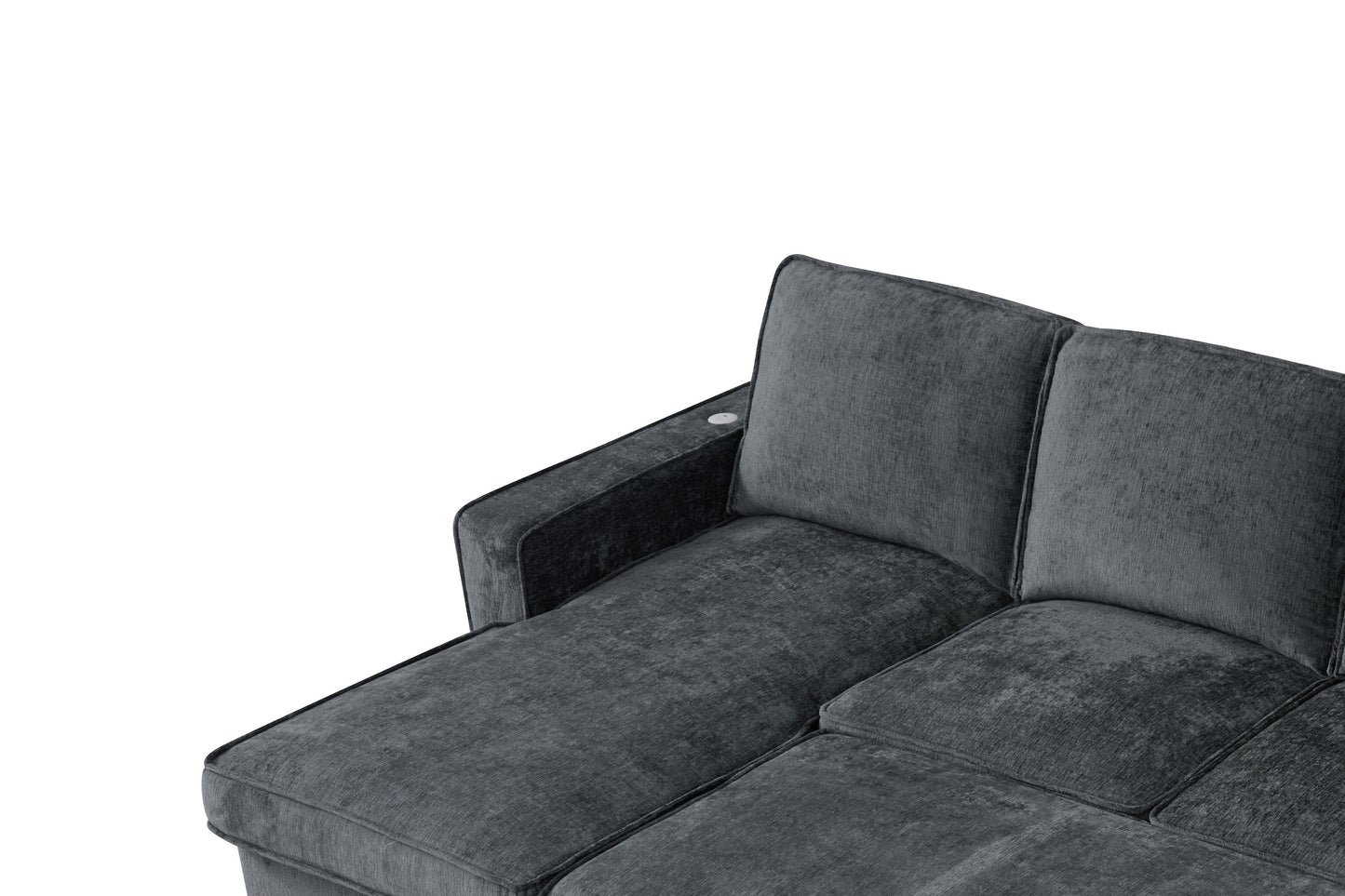 Hansen Double Chaise Sofa Bed, Storage, Cupholders USB & C Ports