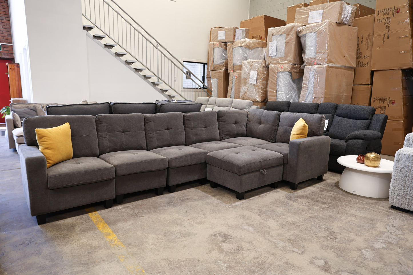 Modular Corner Lounge Suite - Dark Grey
