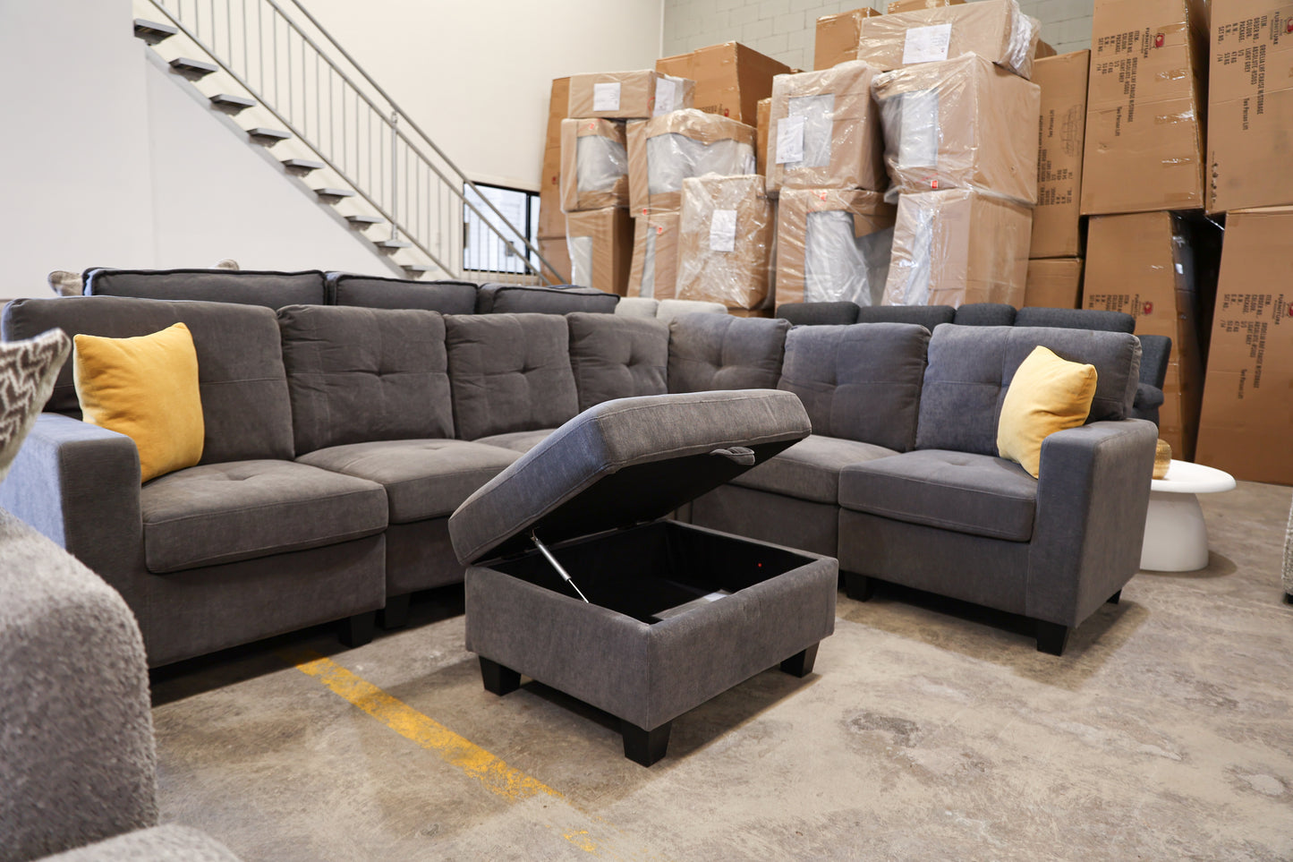 Modular Corner Lounge Suite - Dark Grey