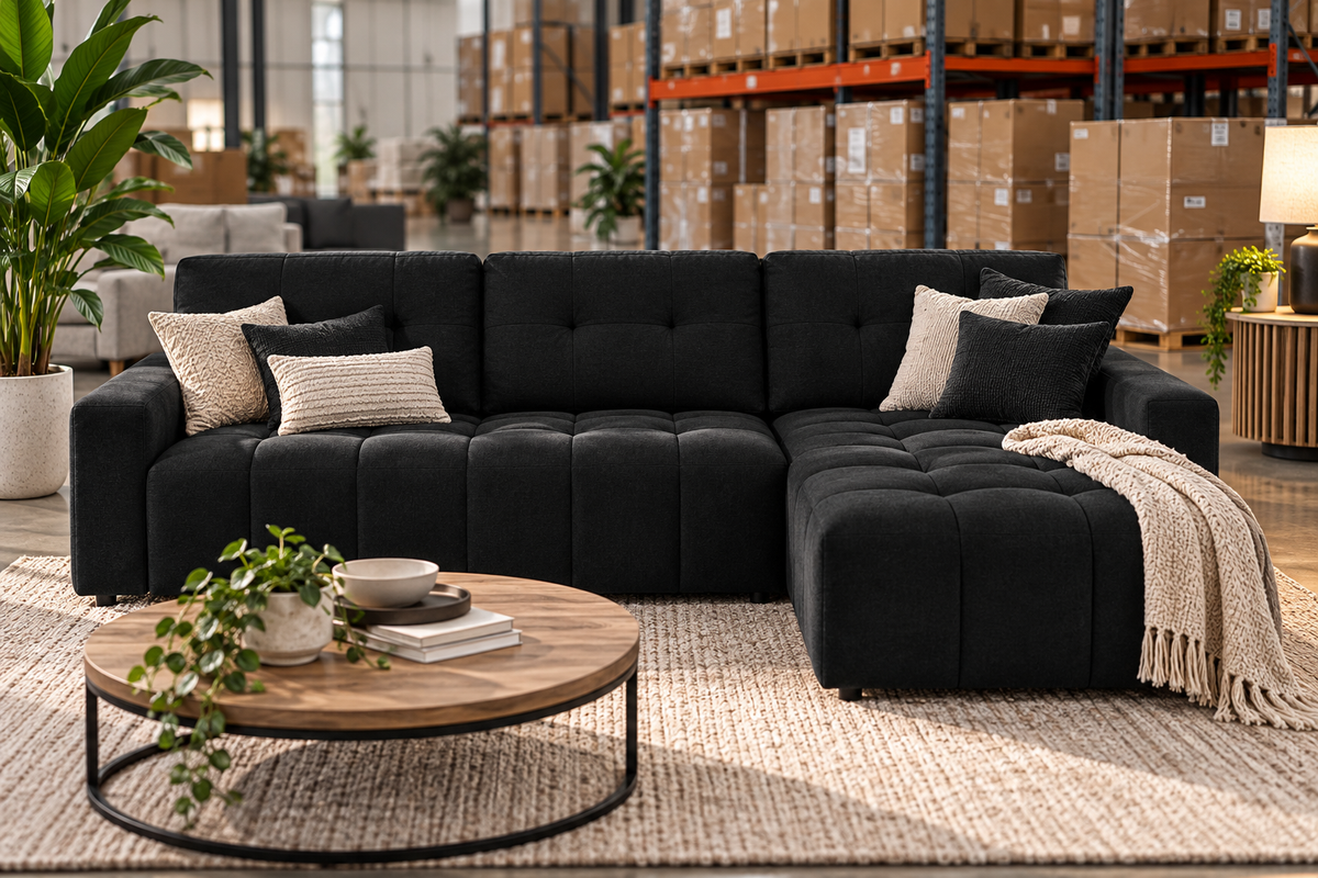 plush couch corner L shape