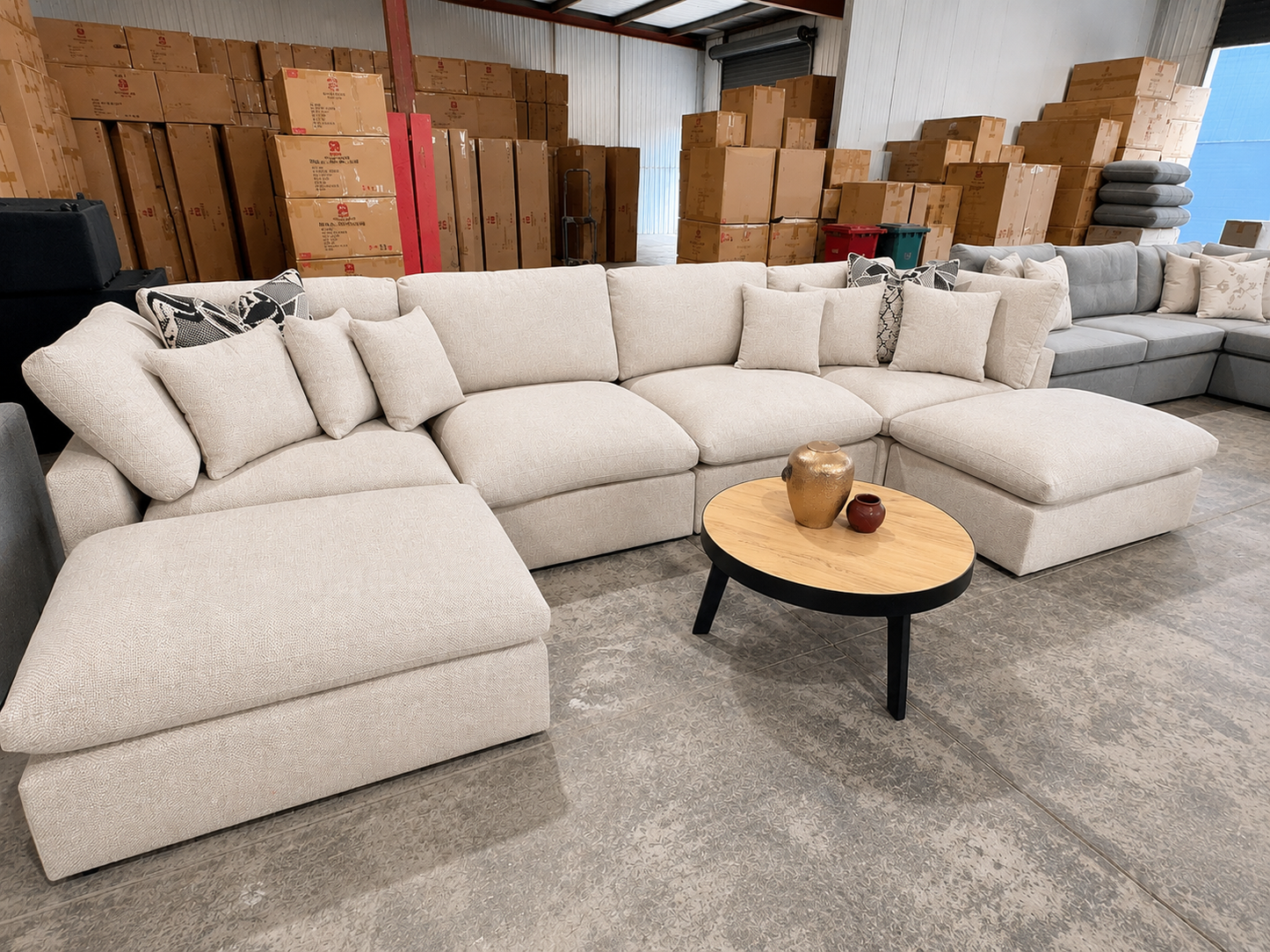Dune Beige 6 Piece Sectional Luxury Suite