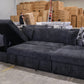 Oasis Boucle Double Chaise Lounge with Sofa Bed & Storage