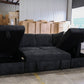 Oasis Boucle Double Chaise Lounge with Sofa Bed & Storage