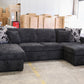 Oasis Boucle Double Chaise Lounge with Sofa Bed & Storage