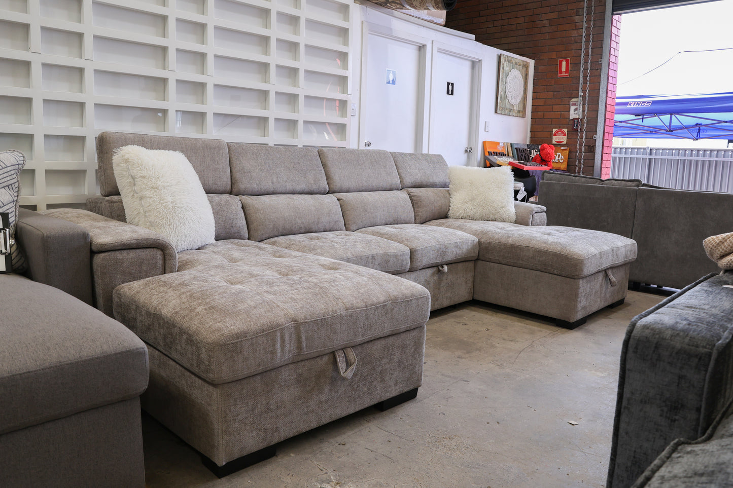 Ordelia Double Chaise Lounge with Sofa Bed & Storage