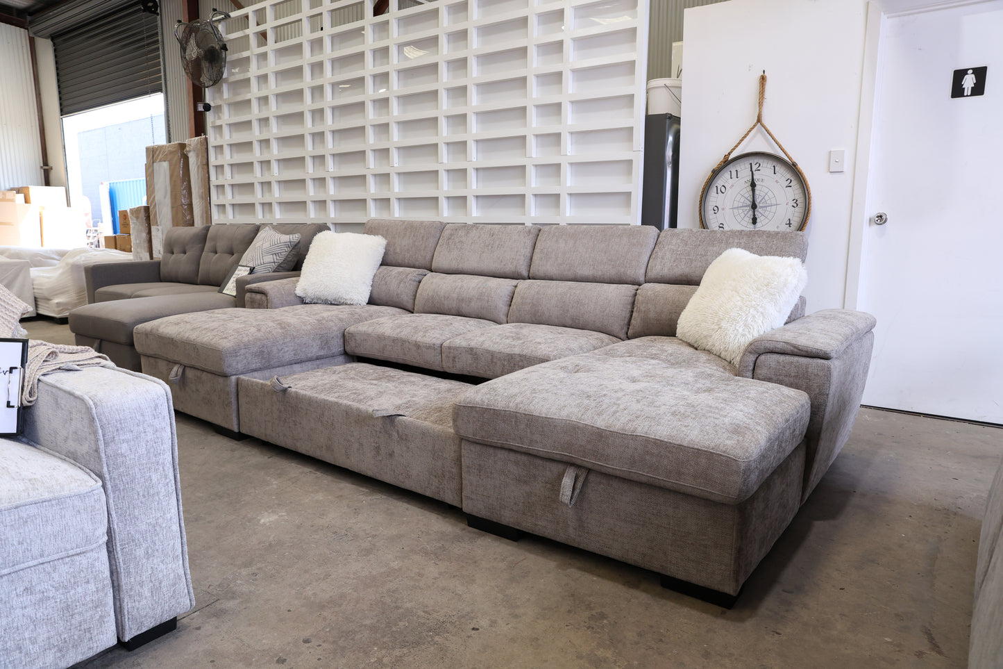 Ordelia Double Chaise Lounge with Sofa Bed & Storage