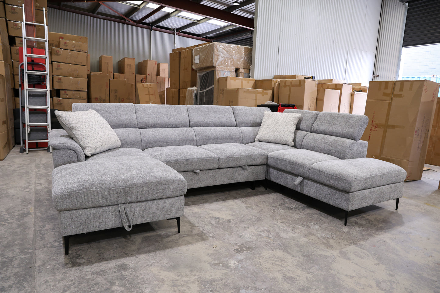 Capital U Shape Lounge with Sofa Bed & Storage