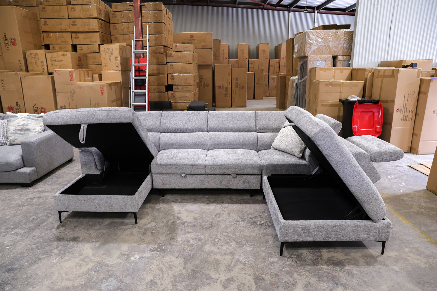 Capital U Shape Lounge with Sofa Bed & Storage