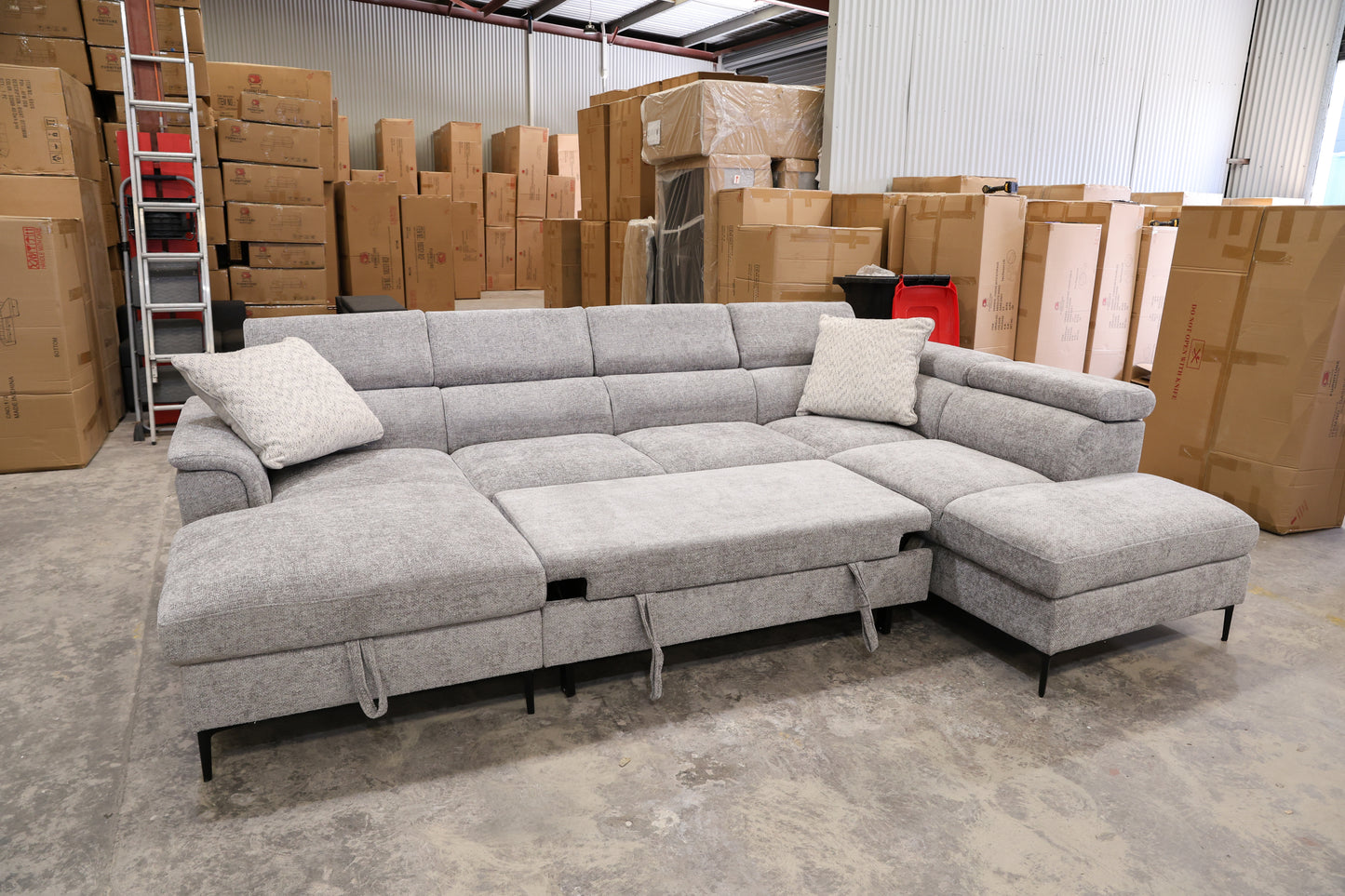 Capital U Shape Lounge with Sofa Bed & Storage
