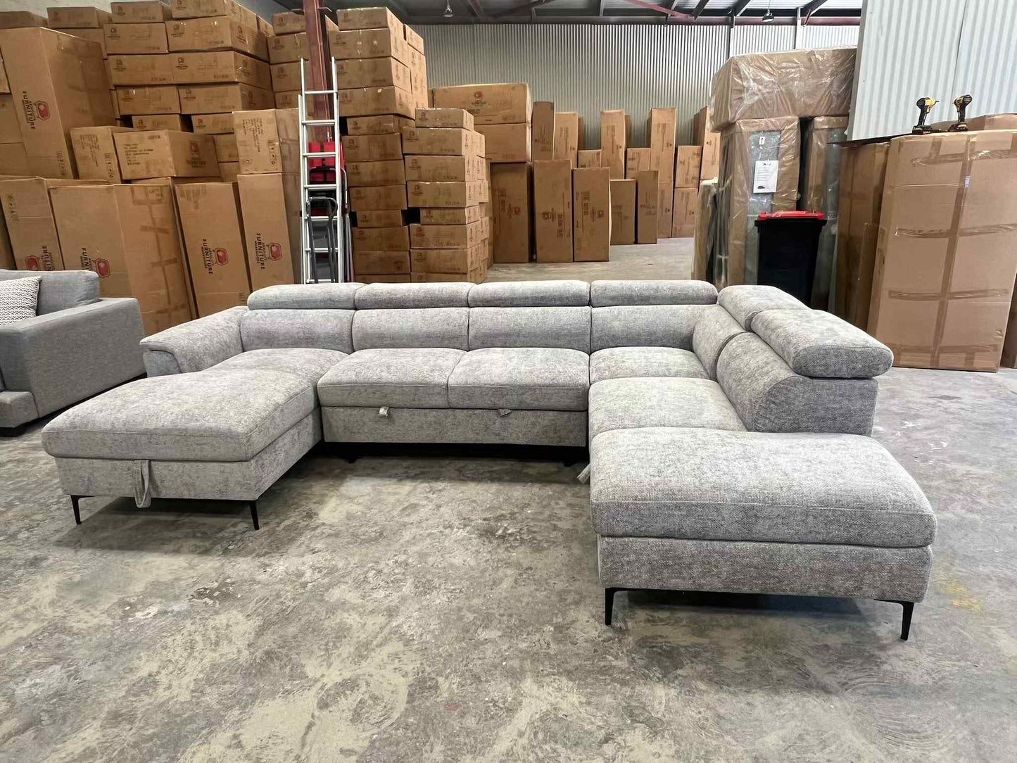 Capital U Shape Lounge with Sofa Bed & Storage