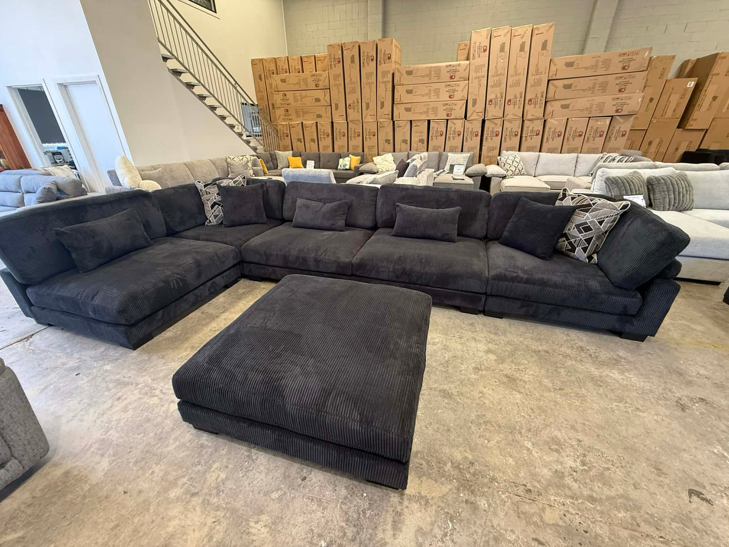Delta Extra Deep Seated Modular Lounge Sofa - Black