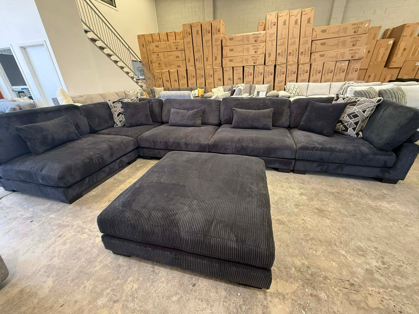 Delta Extra Deep Seated Modular Lounge Sofa - Black