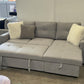 Devlin 3 Seater Sofa Bed – Reversible Chaise & Storage - Light Grey