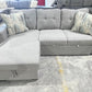 Madison 3 Seater Sofa Bed – Light Grey - Reversible Chaise & Storage