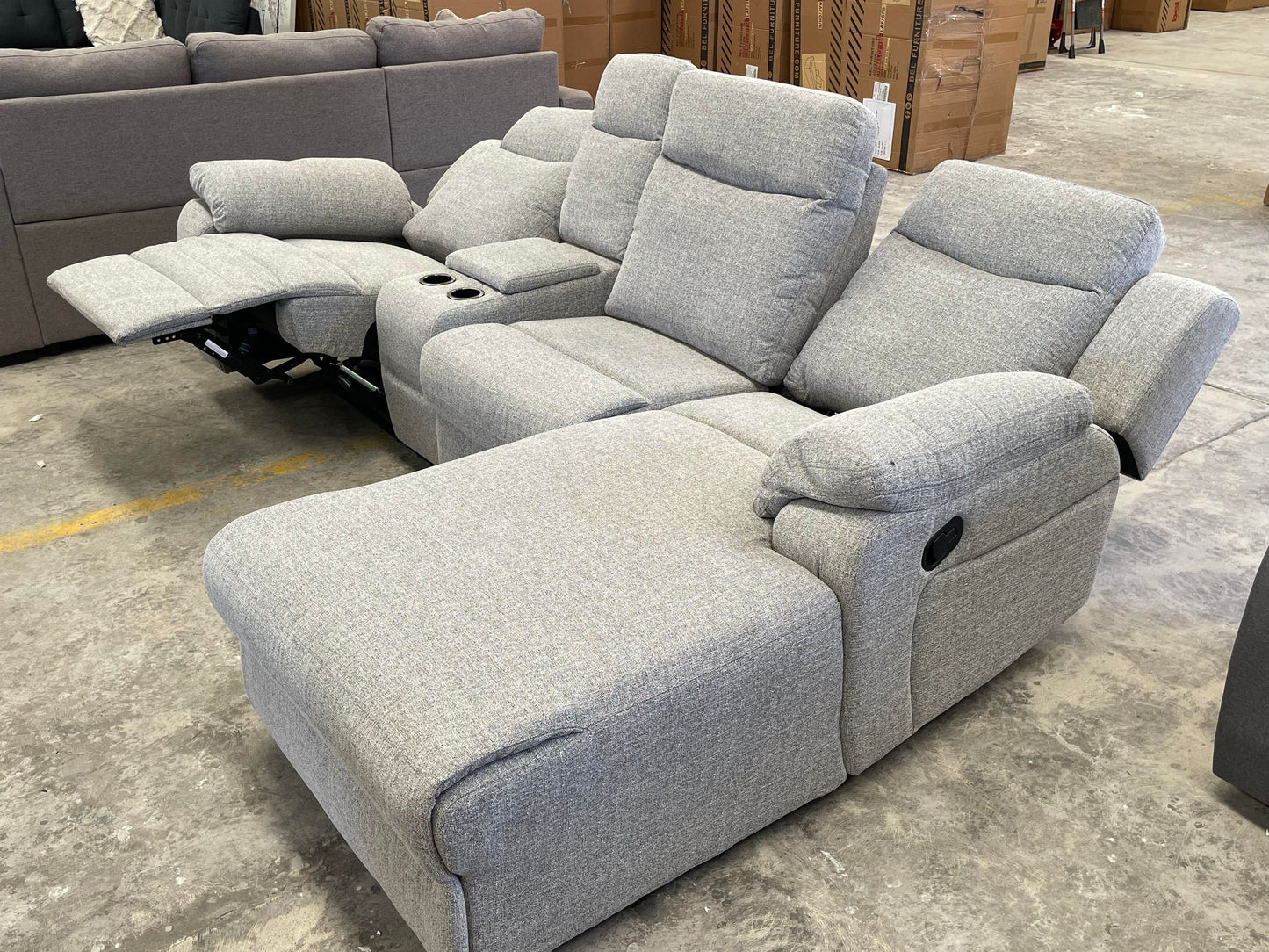 Manhattan 3 Seater Lounge with Recliners