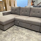 Madison 3 Seater Sofa Bed – Medium Grey - Reversible Chaise & Storage