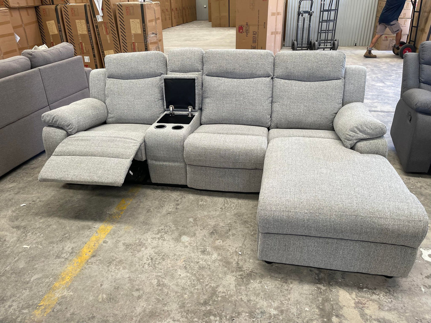 Manhattan 3 Seater Lounge with Recliners