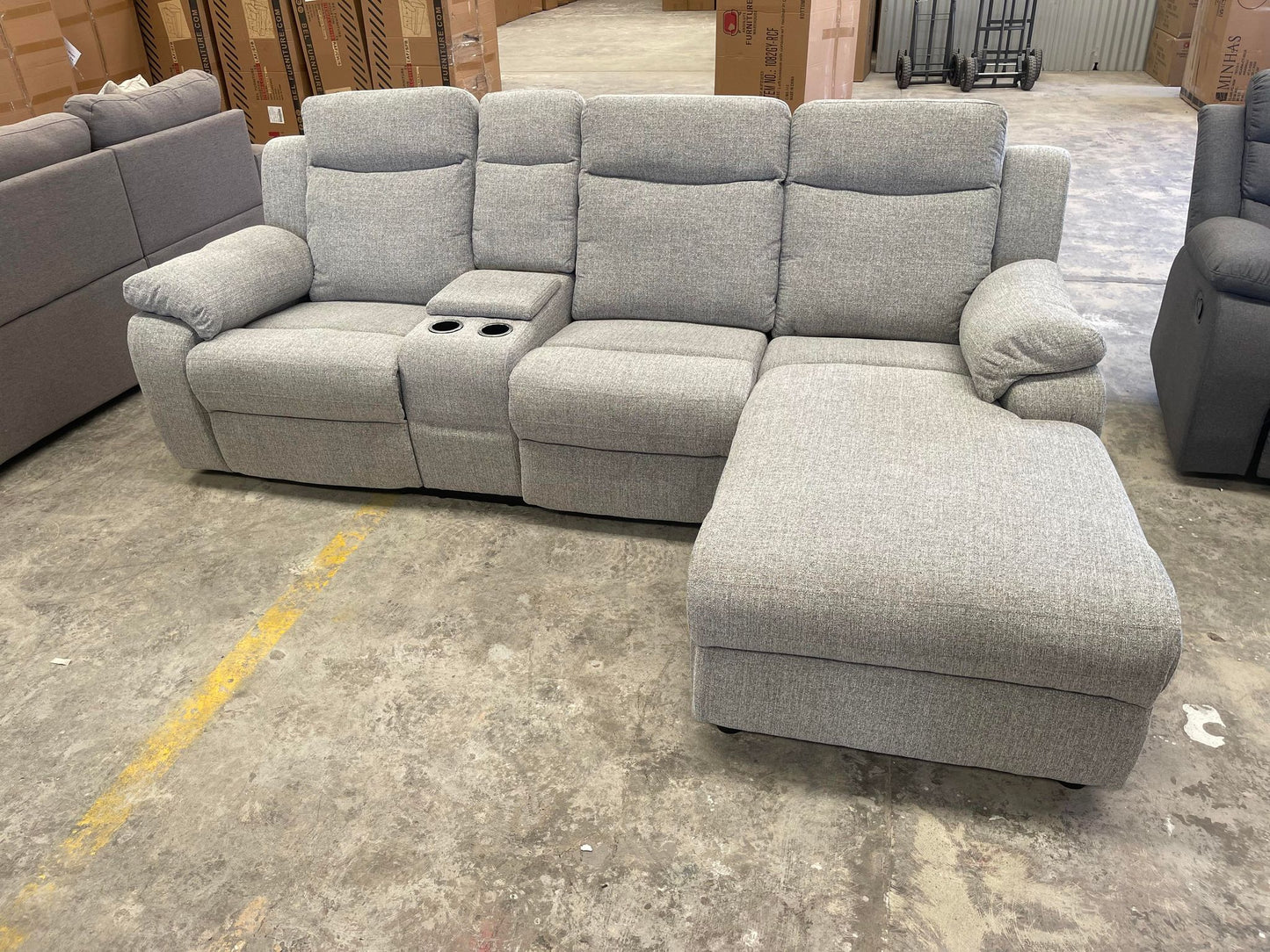 Manhattan 3 Seater Lounge with Recliners