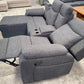 Manhattan 3 Seater Lounge with Recliners - Dark Grey