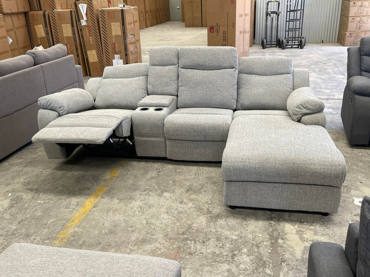 Manhattan 3 Seater Lounge with Recliners