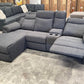 Manhattan 3 Seater Lounge with Recliners - Dark Grey