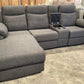 Manhattan 3 Seater Lounge with Recliners - Dark Grey