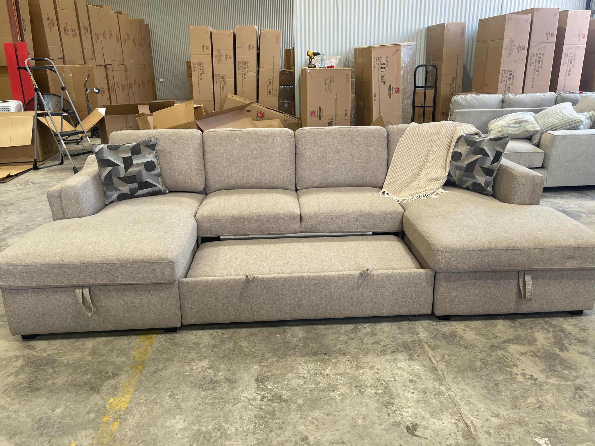 Liana Family Lounge Sofa Bed Double Chaise & Storage Absolute