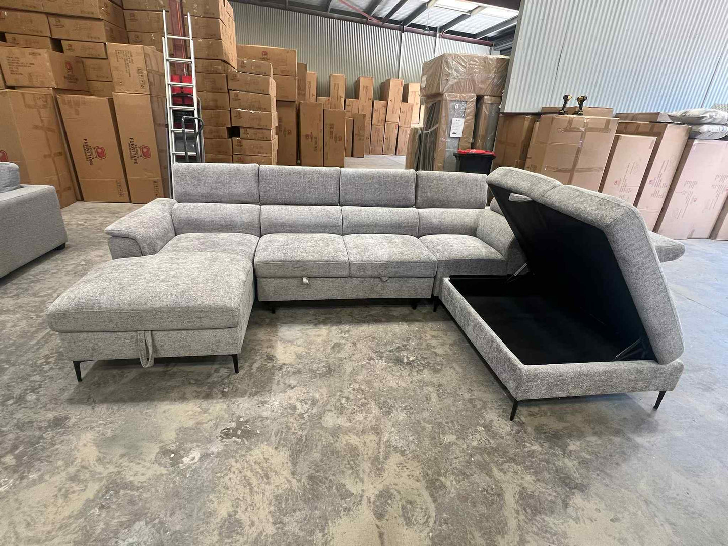 Capital U Shape Lounge with Sofa Bed & Storage