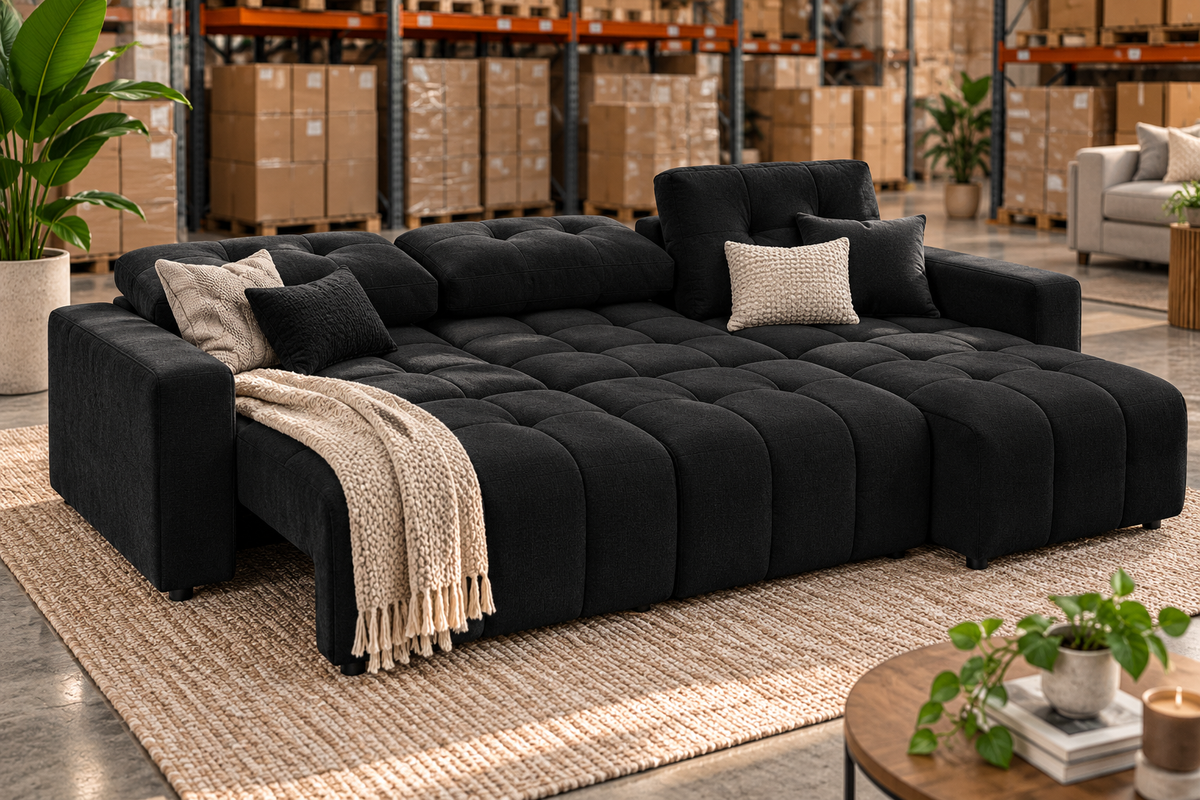 couch with reversible chaise