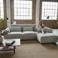 Kaya Cord 3 Seater with Ottoman - Light Grey