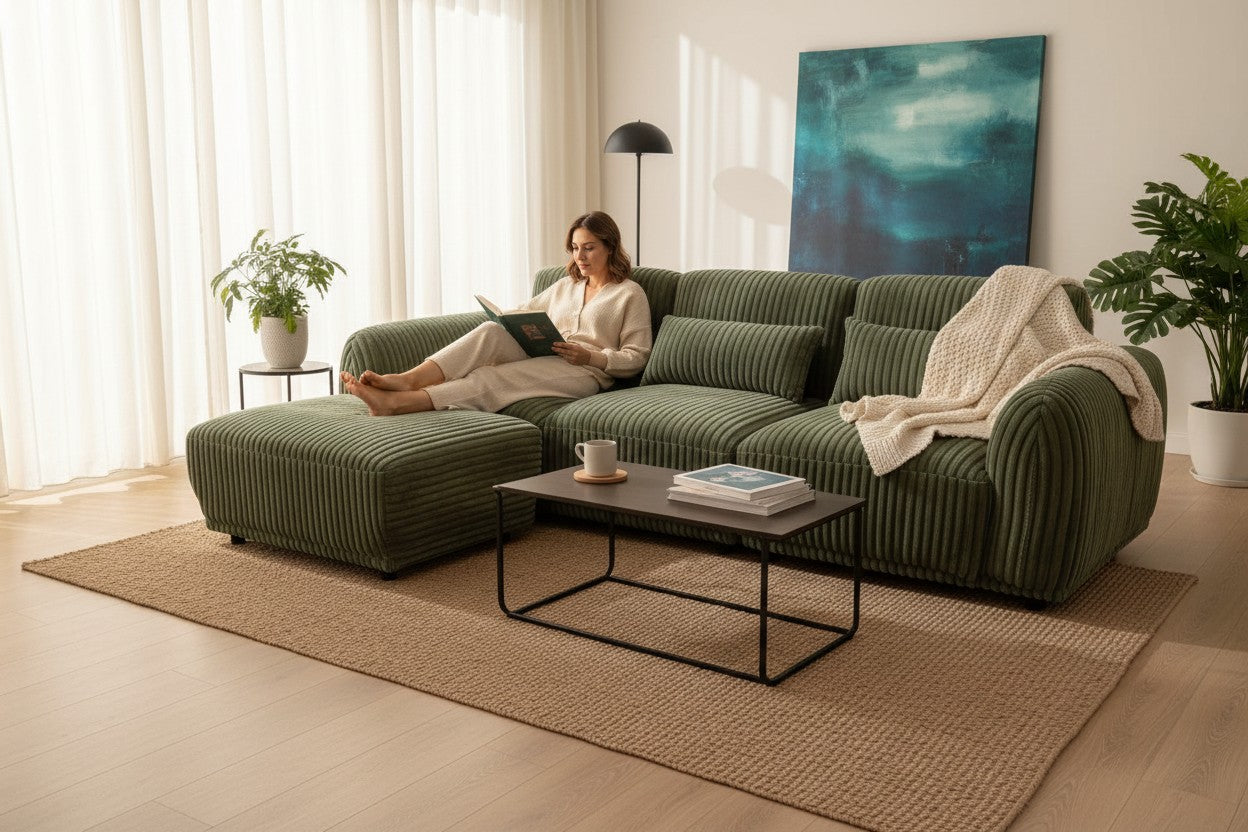 Kaya Cord 3 Seater with Ottoman
