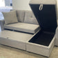 Devlin 3 Seater Sofa Bed – Reversible Chaise & Storage - Light Grey