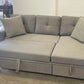 Devlin 3 Seater Sofa Bed – Reversible Chaise & Storage - Light Grey