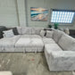 Bear U Shaped Lounge with Sofa Bed & Storage - Grey