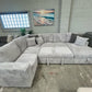 Bear U Shaped Lounge with Sofa Bed & Storage - Grey