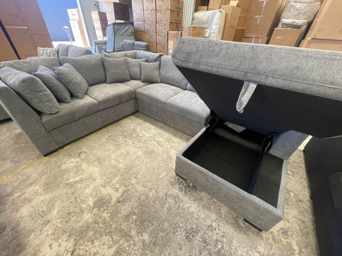 Zoro U Shape Lounge with Sofa Bed & Storage