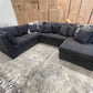 Zoro U Shape Lounge with Sofa Bed & Storage - Black