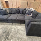 Zoro U Shape Lounge with Sofa Bed & Storage - Black