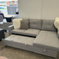 Devlin 3 Seater Sofa Bed – Reversible Chaise & Storage - Light Grey