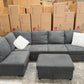 Angus Pull-Out Sofa Bed – with Ottoman & Storage - Dark Grey