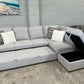 Angus Pull-Out Sofa Bed – with Ottoman & Storage - Light Grey